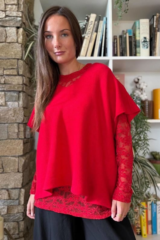 Conrad Cap Sleeve Tank Rouge